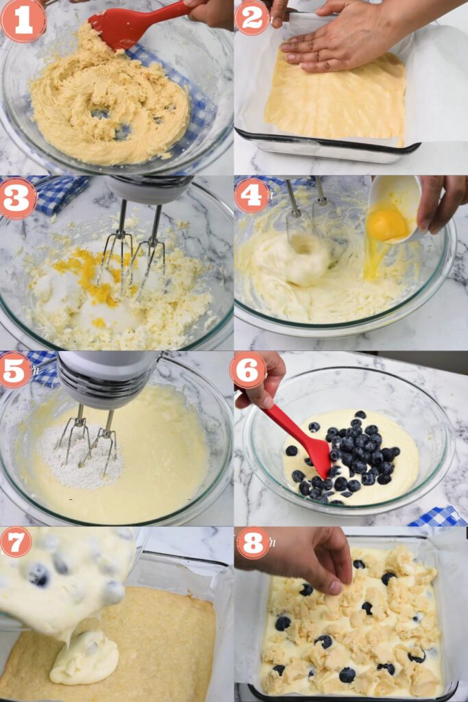 Lemon blueberry bars instructions