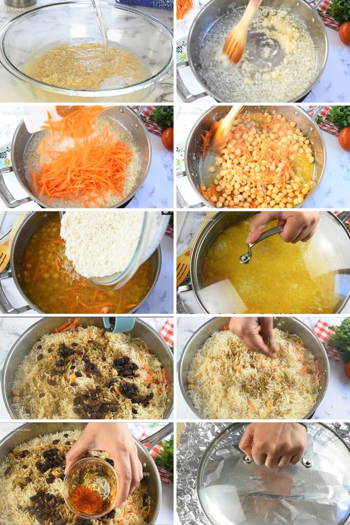 how to make vegan afghani/kabuli pilaf rice