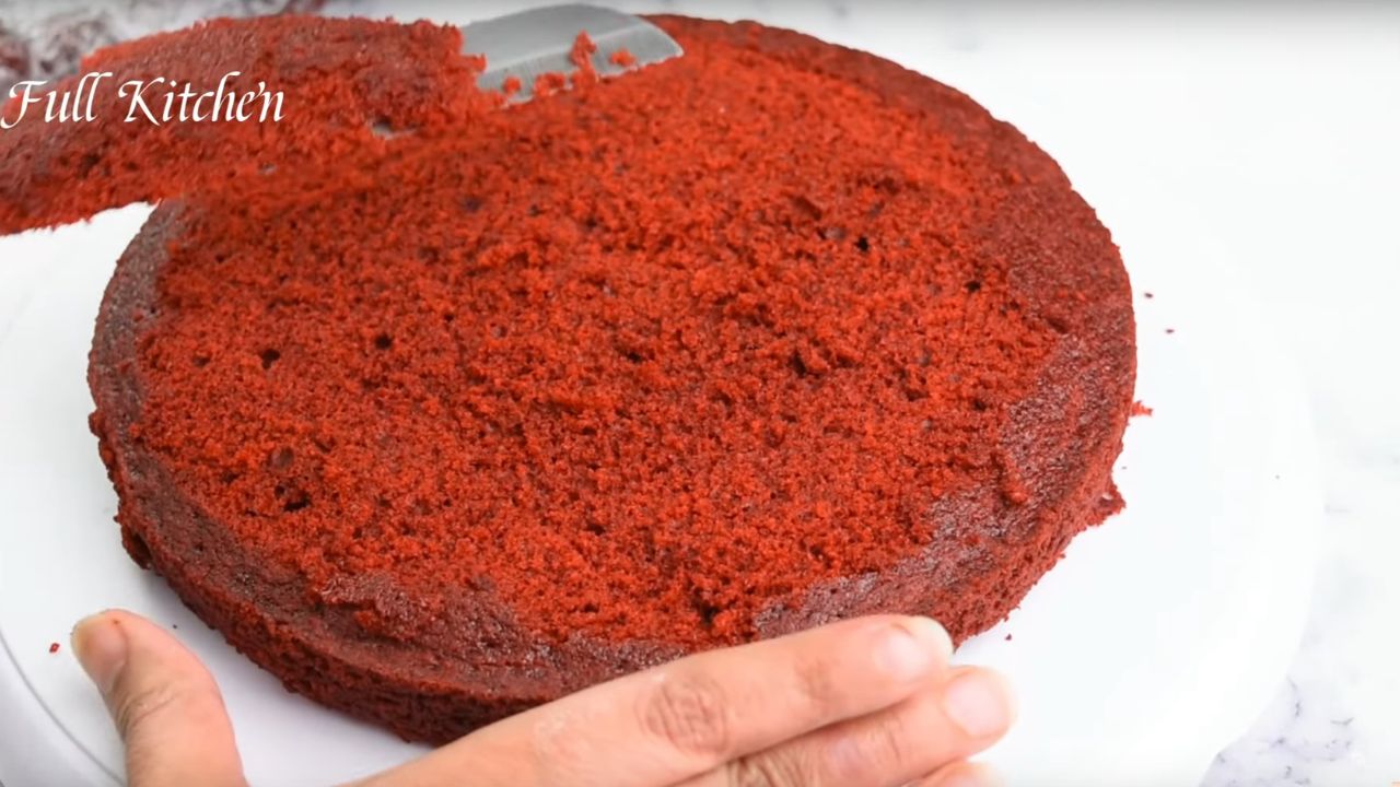 Remove the top part of the cake