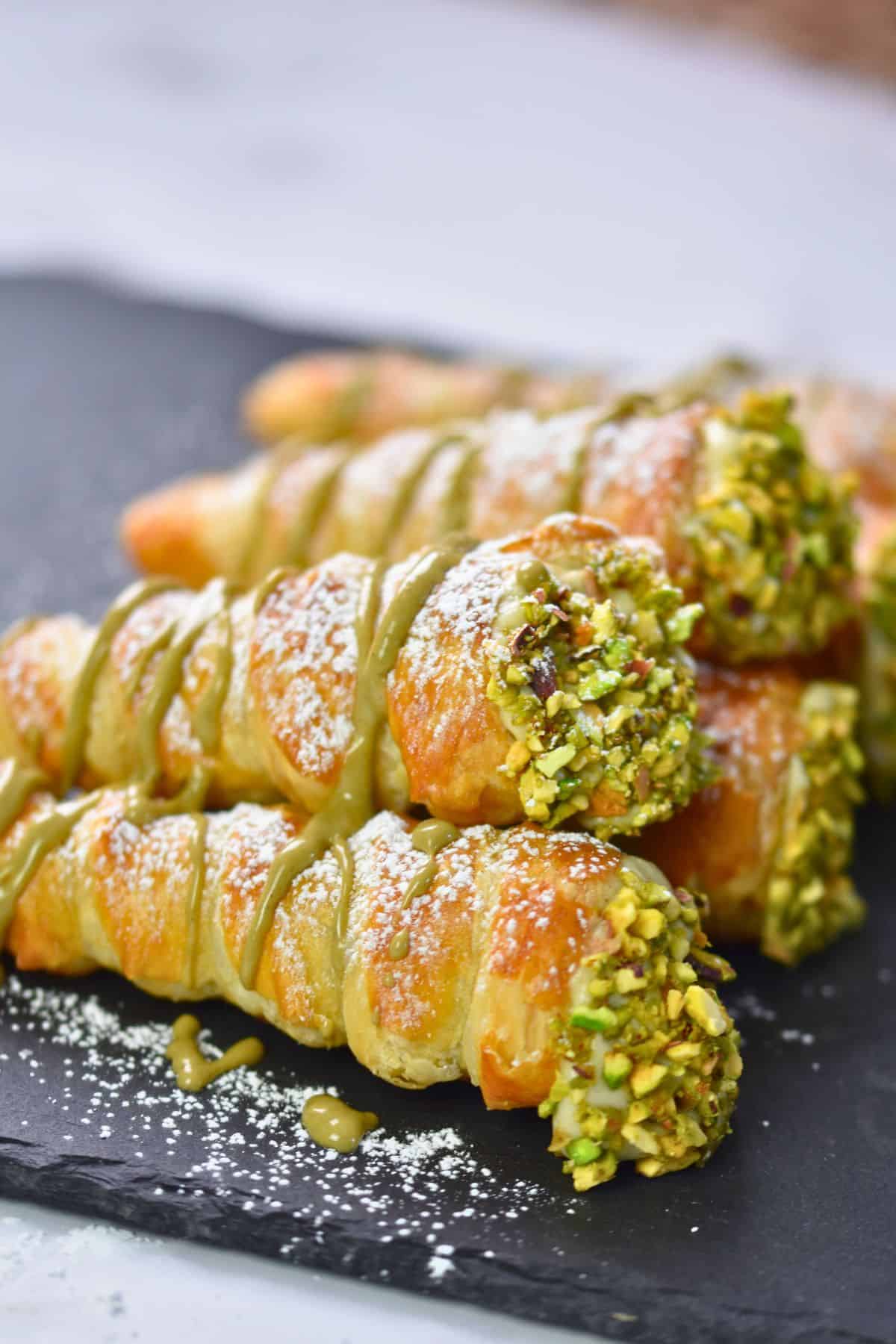 pistachio cream horns