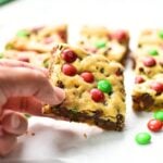 One-Bowl Chewy M&M Cookie Bars (in 30 minutes)